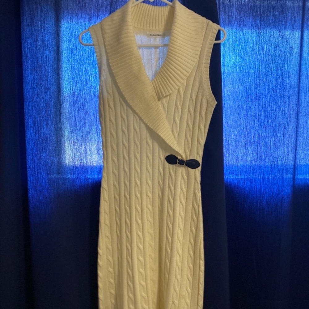 Calvin Klein Cable Knit Sweater Dress Small